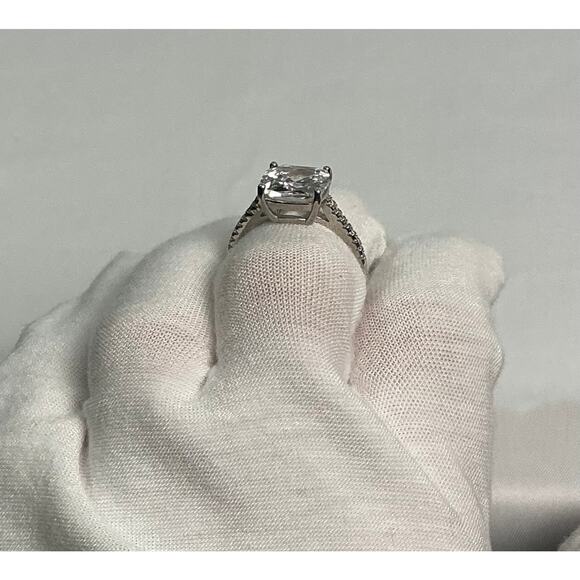 Estate Jewelry Square Cushion Cut Silver Cocktail Ring Sz 7.5 - Picture 13 of 15